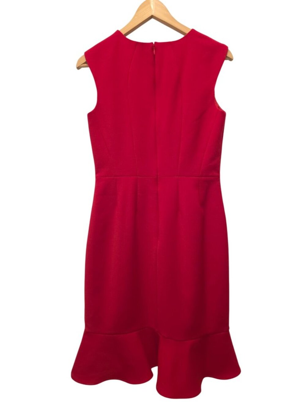 Brooks Brothers Red Sleeveless Ruffle Hem Wool Blend Lined Dress Women's Sz 6 - Picture 2 of 8